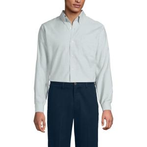 Lands’ End Men’s Traditional Fit Solid No Iron American-Grown Supima Oxford Dress Shirt(Pale Eucalyptus)