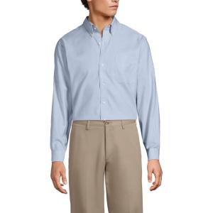 Lands’ End Men’s Traditional Fit Solid No Iron American-Grown Supima Oxford Dress Shirt(Pale Soft French Blue)