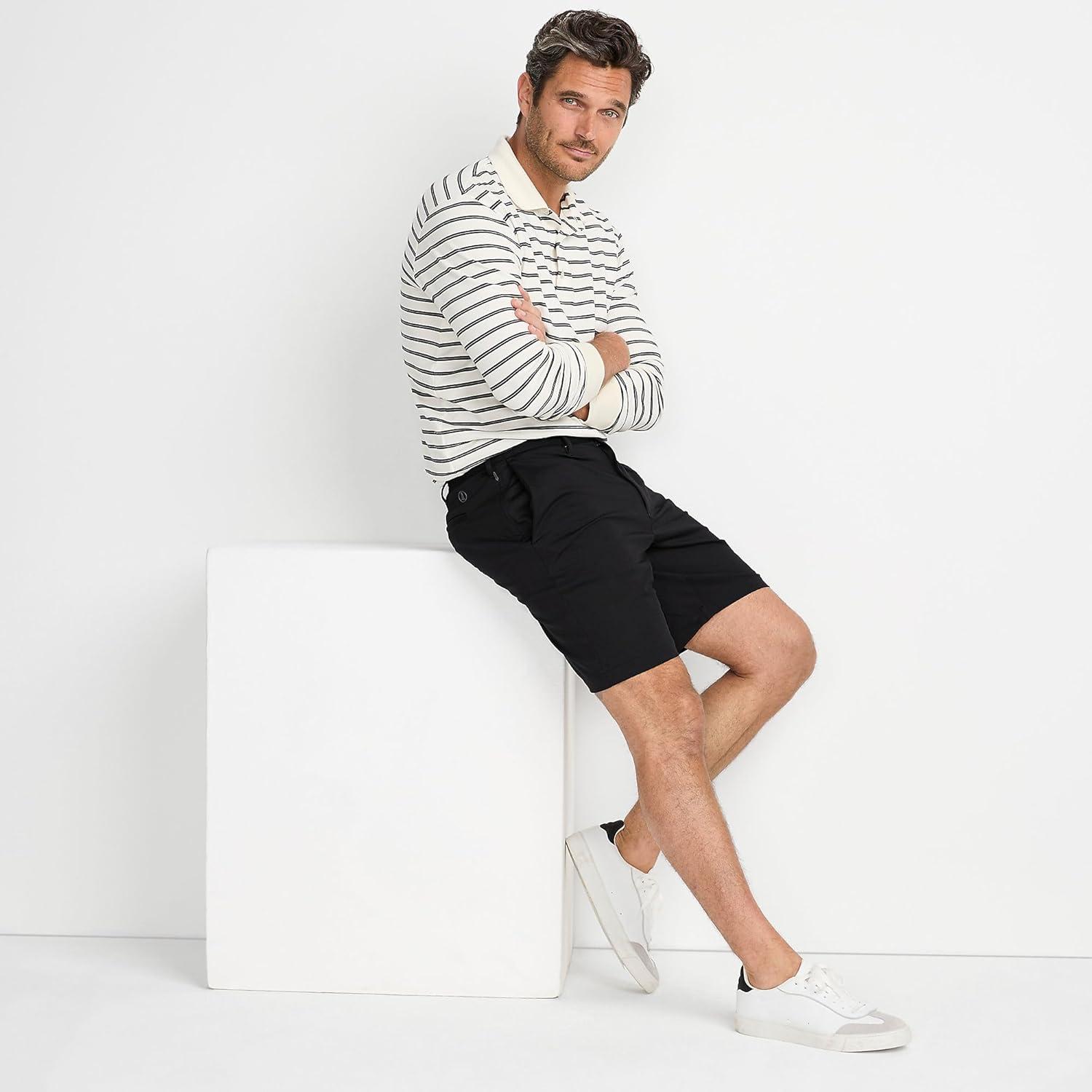 imageLands End Mens Traditional Fit 9 Flex Performance Golf ShortsBlack