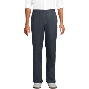 Lands’ End Men’s Travel Kit Comfort Waist Athletic Fit Chino Pant(Steel Gray)