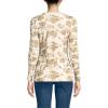 Lands’ End Women’s Cotton Rib Knit T-Shirt(Champagne Graphic Floral)