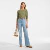 Lands’ End Women’s Cotton Rib Knit T-Shirt(Simply Olive)