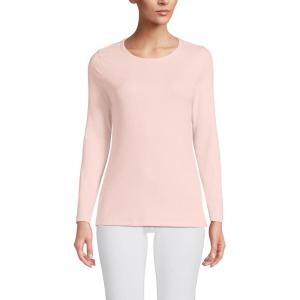 Lands’ End Women’s Cotton Rib Knit T-Shirt(Soft Blush)