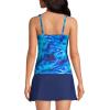 Lands’ End Women’s Chlorine Resistant Wrap Tankini Swimsuit Top(Electric Blue Multi/Swirl)