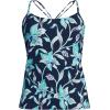 Lands’ End Women’s Tugless Quickdry Adjustable Strappy Back Tankini Top(Tropic Floral/Navy)