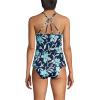Lands’ End Women’s Tugless Quickdry Adjustable Strappy Back Tankini Top(Tropic Floral/Navy)