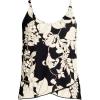 Lands’ End Women’s Tulip Hem Tankini Top(Black/Egret Lilies)