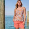 Lands’ End Women’s Tulip Hem Tankini Top(Blue Springside Floral)