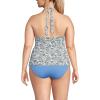 Lands’ End Women’s Twist Halter Tankini Top(White/Lilac Multi Ditsy Floral)
