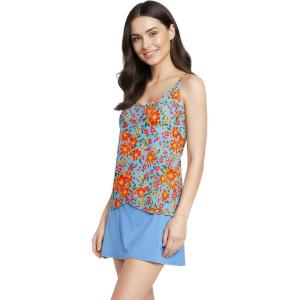 Lands’ End Women’s Tulip Hem Tankini Top(Blue Springside Floral)