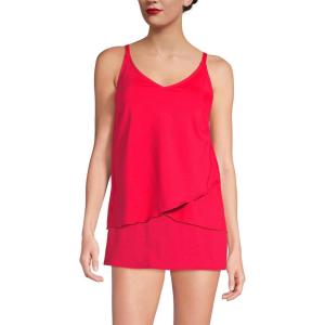 Lands’ End Women’s Tulip Hem Tankini Top(Strawberry)