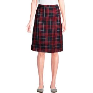 Lands’ End School Uniform Young Women’s Plaid A-line Skirt Below The Knee(Classic Navy Large Plaid)