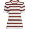 Lands’ End Women’s Relaxed American-Grown Supima Cotton Crew Neck T-Shirt(Earthen Clay Sail Stripes)