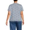 Lands’ End Women’s Relaxed American-Grown Supima Cotton Crew Neck T-Shirt(Navy/Clear Blue Ditsy Floral)