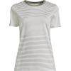 Lands’ End Women’s Relaxed American-Grown Supima Cotton Crew Neck T-Shirt(Sage Micro Stripe)