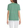 Lands’ End Women’s Relaxed American-Grown Supima Cotton Crew Neck T-Shirt(Vibrant Clover Multi Stripe)