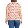 Lands’ End Women’s Relaxed American-Grown Supima Cotton Crew Neck T-Shirt(White Multi Painted Blooms)