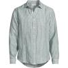 Lands’ End Men’s Long Sleeve Linen Shirt(Pale Eucalyptus Stripe)