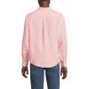 Lands’ End Men’s Long Sleeve Linen Shirt(Pale Sunset Coral Pink Stripe)