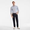 Lands’ End Men’s Tailored Fit No Iron Solid American-Grown Supima Cotton Pinpoint Buttondown Collar Dress Shirt(Deep Sea Navy Breeze Plaid)