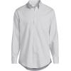 Lands’ End Men’s Tailored Fit No Iron Solid American-Grown Supima Cotton Pinpoint Buttondown Collar Dress Shirt(Fog Gray Glen Plaid)