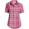Lands’ End Women’s Short Sleeve No Iron Shirt(Rustic Rose Plaid)