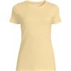 Lands’ End Women’s Cotton Rib Knit T-Shirt(Pale Sunbeam Yellow)