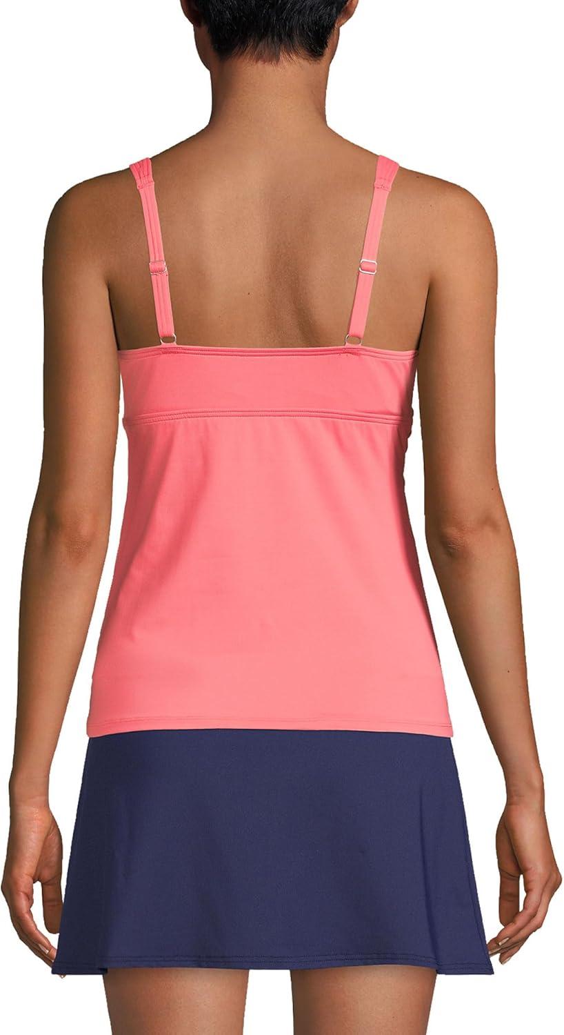 imageLands End Womens Chlorine Resistant Wrap Tankini Swimsuit TopWood Lily