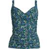 Lands’ End Women’s Chlorine Resistant Wrap Tankini Swimsuit Top(Navy Multi Ditsy Floral)