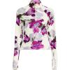 Lands’ End Women’s Long Sleeve Rash Guard Cover-up UPF 50(Egret/Berry Etched Floral)