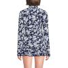 Lands’ End Women’s Long Sleeve Rash Guard Cover-up UPF 50(Navy Blossom Floral)