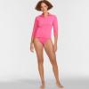 Lands’ End Women’s Long Sleeve Rash Guard Cover-up UPF 50(Pink Azalea)