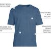 Lands’ End Men’s Super-T Short Sleeve T-Shirt with Pocket(Nautical Blue Heather)