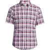 Lands’ End Men’s Traditional Fit Short Sleeve Madras Shirt(Burgundy Spritz Madras)