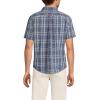 Lands’ End Men’s Traditional Fit Short Sleeve Madras Shirt(Light Indigo Blue Madras)