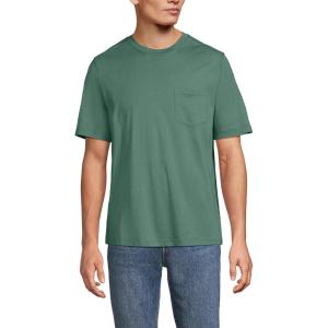 Lands’ End Men’s Super-T Short Sleeve T-Shirt with Pocket(Eucalyptus)