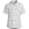 Lands’ End Men’s Short Sleeve Seersucker Shirt(Lunar Navy/White/Lobsters)