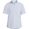 Lands’ End Men’s Short Sleeve Seersucker Shirt(Soft French Blue Stripes)