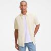 Lands’ End Men’s Short Sleeve Seersucker Shirt(Sweet Butter Stripes)