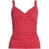 Lands’ End Women’s Chlorine Resistant Wrap Tankini Swimsuit Top(Red Mini Dot)