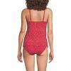 Lands’ End Women’s Chlorine Resistant Wrap Tankini Swimsuit Top(Red Mini Dot)