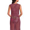 Lands’ End Women’s Cotton Viscose Open Knit Sleeveless Scoop Neck Top Cover Up(Burgundy Spritz)