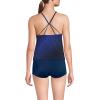 Lands’ End Women’s Tugless High Neck Strappy Back Tankini Swimsuit Top(Blue Wavy Ombre)