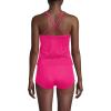 Lands’ End Women’s Tugless High Neck Strappy Back Tankini Swimsuit Top(Riviera Rose)