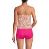 Lands’ End Women’s Tugless High Neck Strappy Back Tankini Swimsuit Top(White/Orange Scarf Floral)