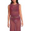 Lands’ End Women’s Cotton Viscose Open Knit Sleeveless Scoop Neck Top Cover Up(Burgundy Spritz)