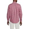 Lands’ End Men’s Traditional Fit No Iron Twill Shirt(Burgundy Spritz Plaid)