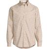 Lands’ End Men’s Traditional Fit No Iron Twill Shirt(Canyon Camel/Blue Plaid)