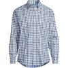 Lands’ End Men’s Traditional Fit No Iron Twill Shirt(Deep Sea Navy/Tourmaline Plaid)