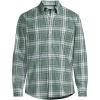 Lands’ End Men’s Traditional Fit No Iron Twill Shirt(Eucalyptus/Navy Plaid)